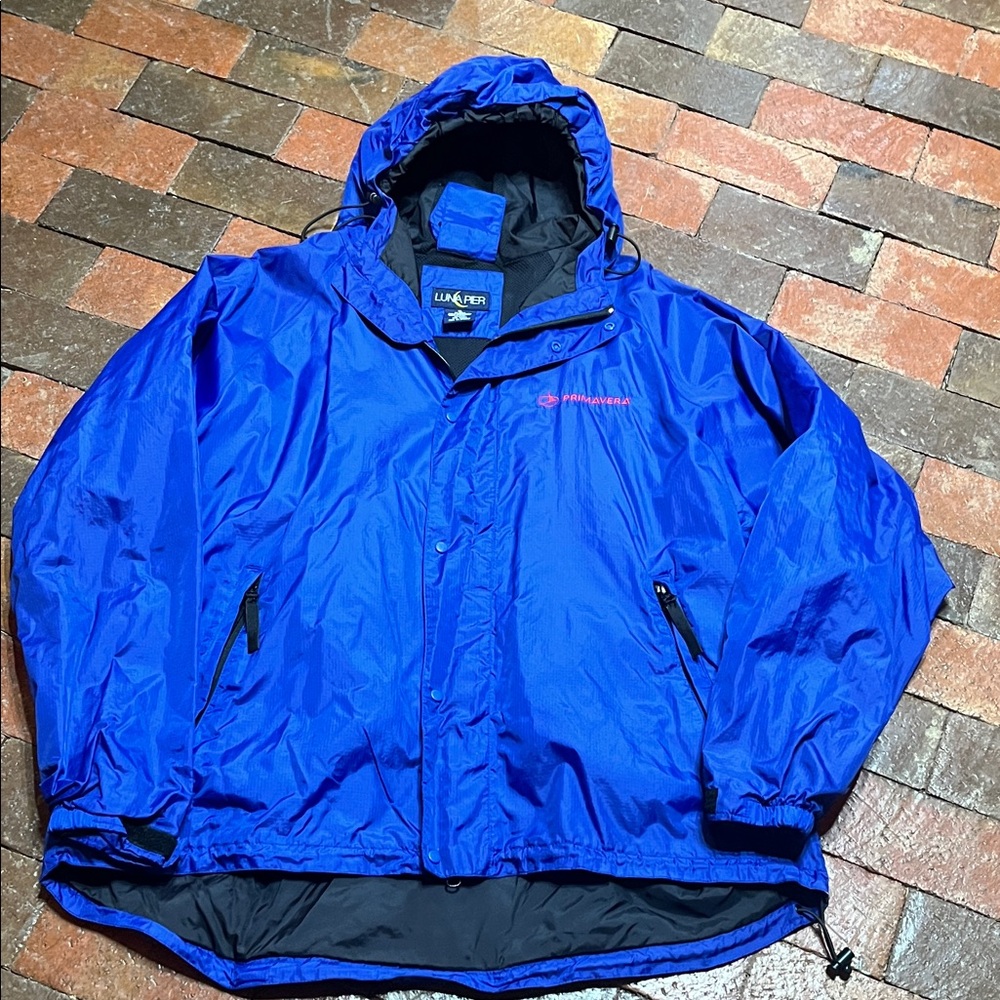MEN XL WINDBREAKER HOODED Luna Pier blue Primavera embroidered on front